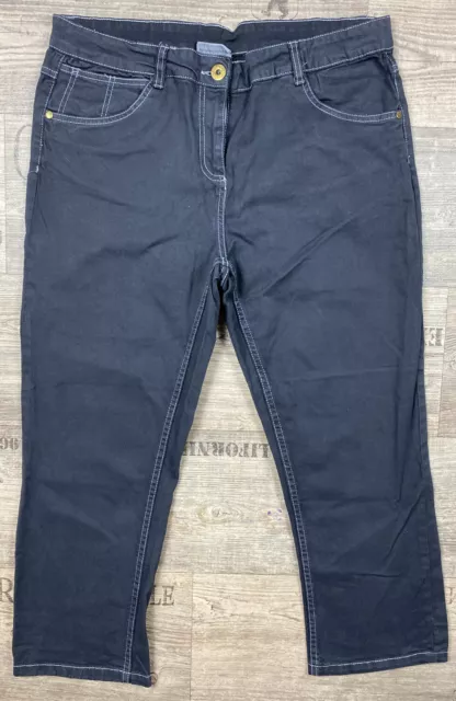 GINA Women's Navy Blue Trousers Pants Size 44 98% Cotton