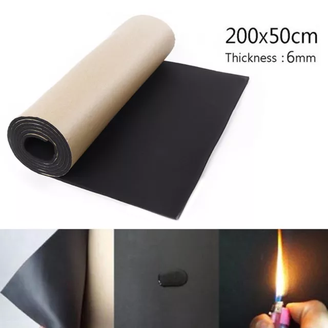 1x 200x50cm Car Rubber Soundproof Cotton Foam Deadening Insulation Self Adhesive