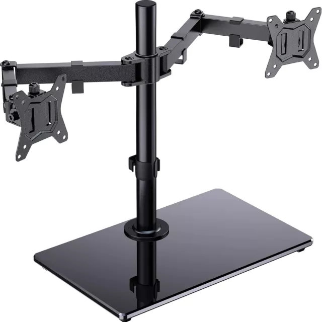 ErGear Dual Monitor Stand for 13”- 32” Screen, Freestanding Dual Monitor Arm De`