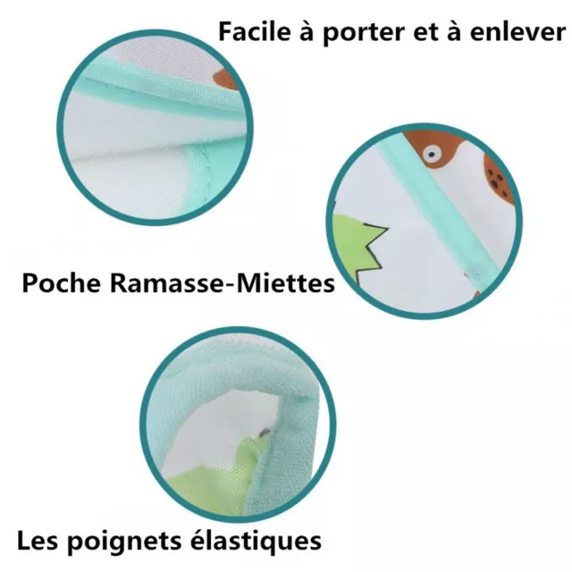 5PCS Bavoirs Manches Longues Etanches Blouse Peinture Enfant Tablier d'Alimentat 2