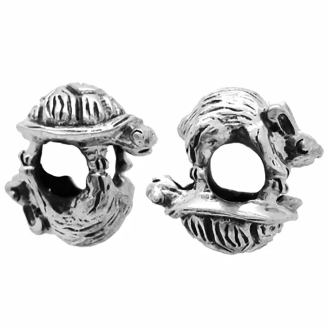 1 x The Tortoise & The Hare Charm Bead - 925 Silver Aesop's Fables Inspired Bead