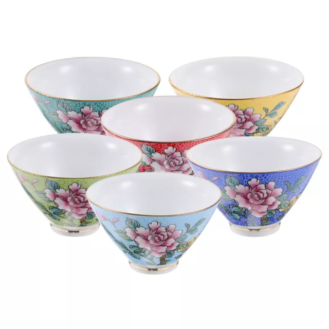 6pc Chinese Tea Cup Ceramic Kung Fu Teacups Funnel Shape Coffee Mug Porcelain-LH