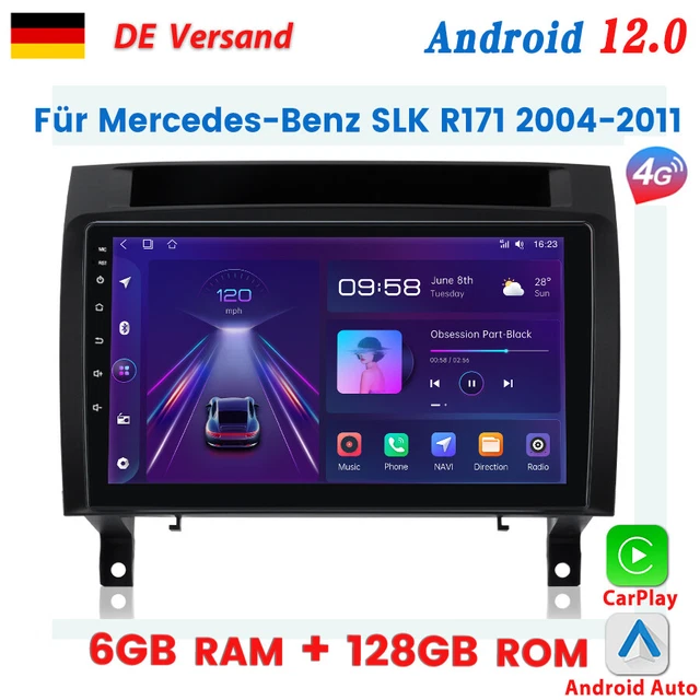 Autoradio Android 9" Pour Mercedes SLK R171 (2004-2011) - 6Go+128Go, Carplay/Android Auto Sans Fil, GPS, Caméra De Recul - 3