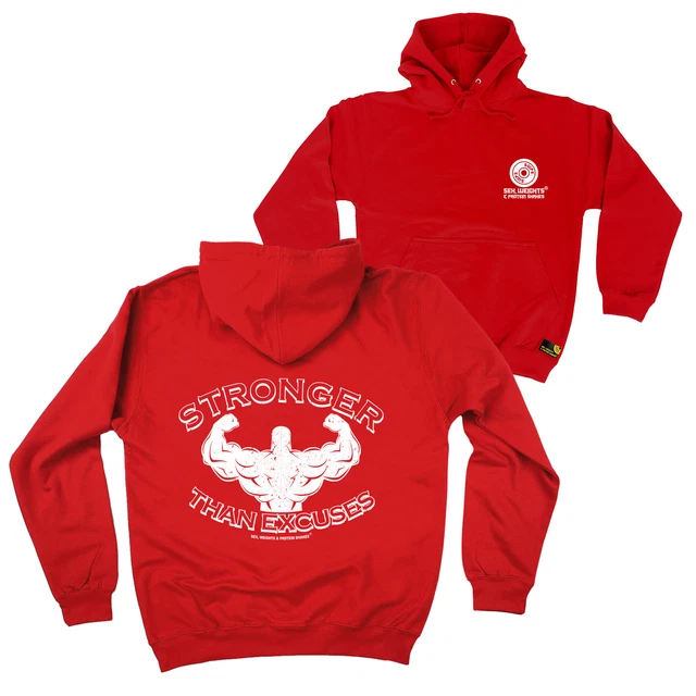 FB Gym Bodybuilding Hoodie Stronger Than Excuses Novelty Birthday Hoody Jumper