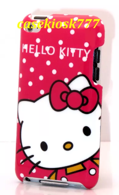 for iPod touch 4th cute kitty 4 th 4g itouch hard case hot pink white polka dot