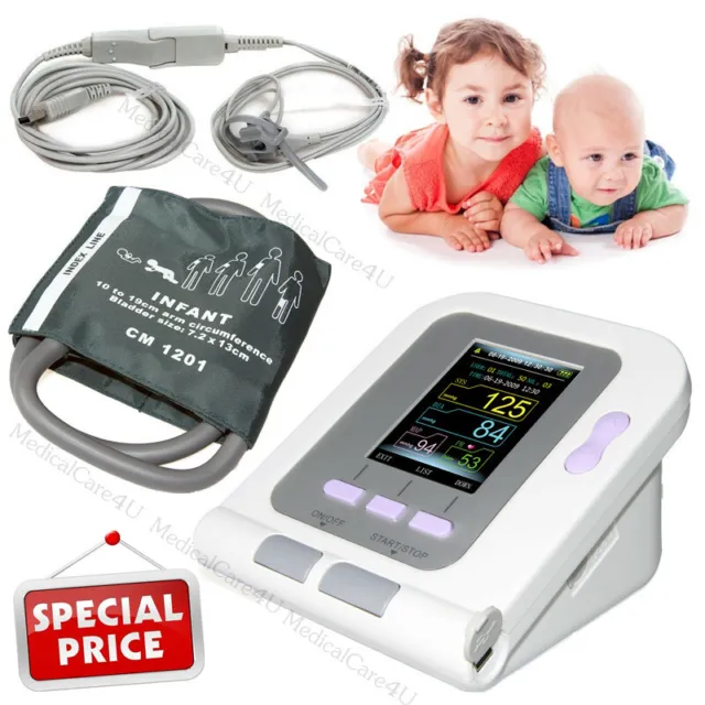 Säugling Blutdruckmessgerät für Kinder SPO2 NIBP Manschette PR, USB, Software