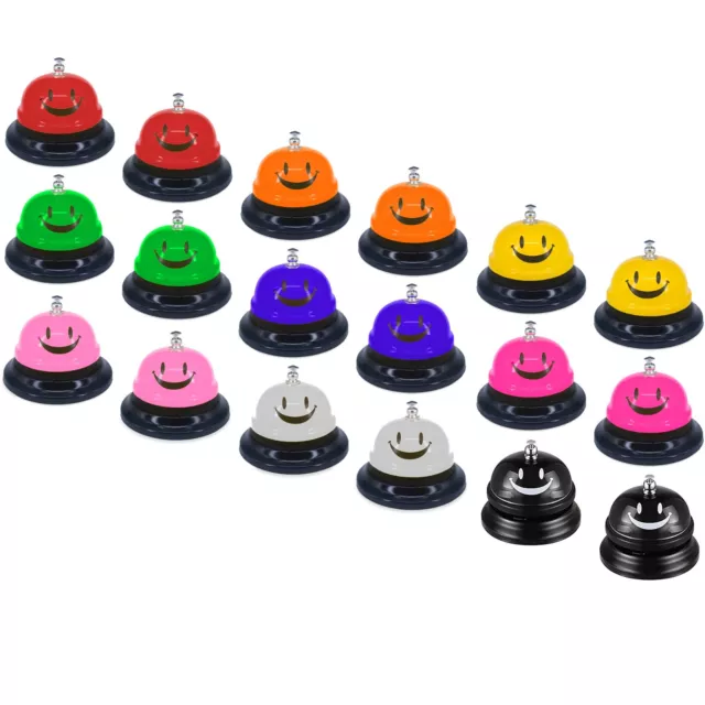 2 Pack Call Bell, 3.35" Diameter Metal Bell for Service Desk Hotel Multicolor