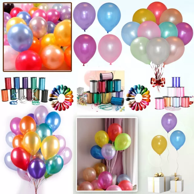 Metálico/Nacarado 100 Calidad Globos Látex Decoración Cumpleaños Helio Baloon