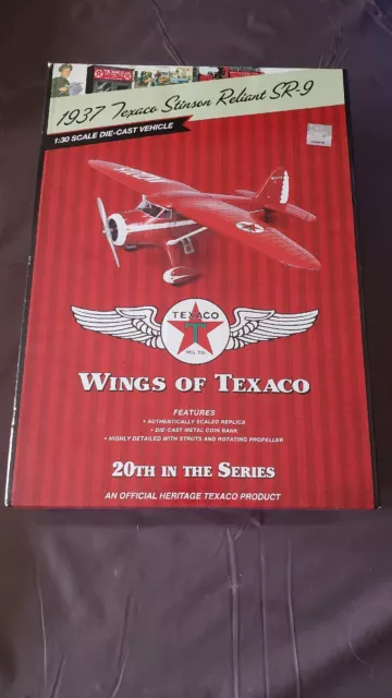 NEW 1937 Texaco Stinson Reliant SR-9 Diecast Coin Bank Aircraft 2012 ERTL CP7000
