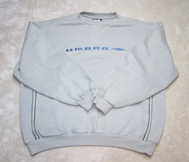 Felpa Vintage Umbro Uomo Large L Classica Grigia Cotone Y2K Maglione 155