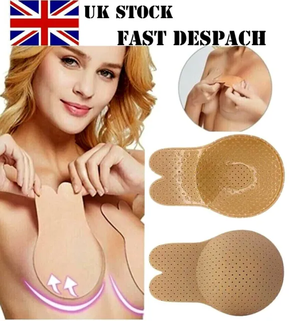 Invisible Silicone Strapless Bra Push Up Adhesive Rabbit Lift Up Stick On Bra UK