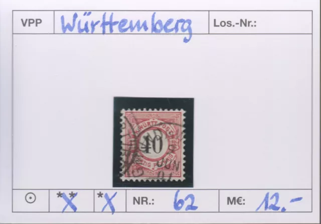 Altdeutschland Württemberg  Sauber  O aus gepfl. Sammlerbestand ........ Ansehen
