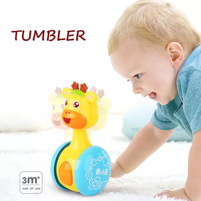 Bell Ring Tumbler Deer Rattle Music Shaking Developmental Interactive Baby Toy