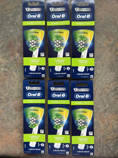 Cabezales de repuesto genuinos ORAL B FLOSS ACTION MaxClean 12 unidades nuevos en paquete