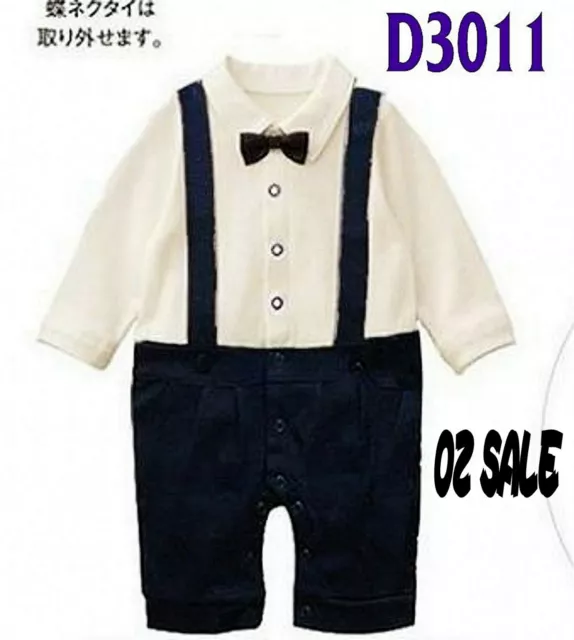Baby Boys Kids Suspender Bowtie Pageboy Wedding Party Photography Suit Romper