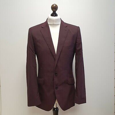 Cc814 Mens New & Lingwood Wool Skinny 2 Piece Suit Jacket & Trousers W32 L31 C40