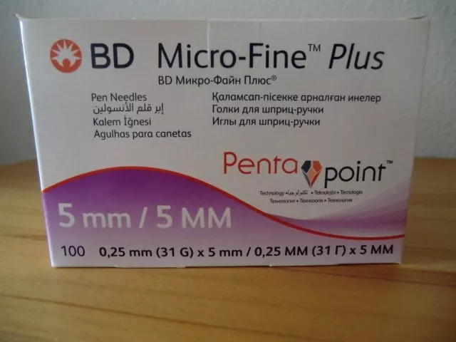 BD Micro-Fine Plus 5 mm (100 Stück) NEU&OVP