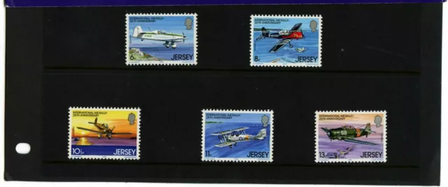 Jersey Stamp Set 1979 International Air Rally 25Th Anniv Mnh Sg 208-212