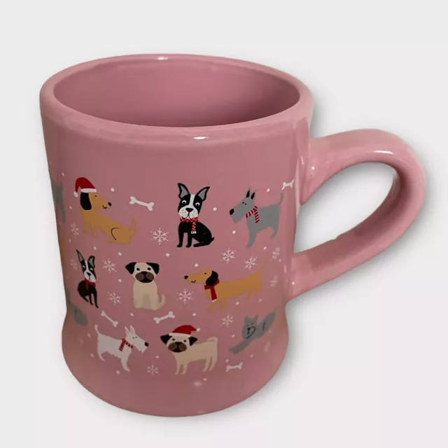 Dog Christmas Mug Cup Breeds Pink Multi Santa Pet Lover Coffee Tea Cute 9.5cm