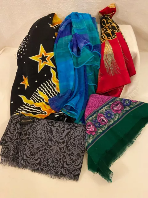 Five Scarves/Wraps /Sarong by Glentex, Pareos Etc, Accessorize & Unbranded