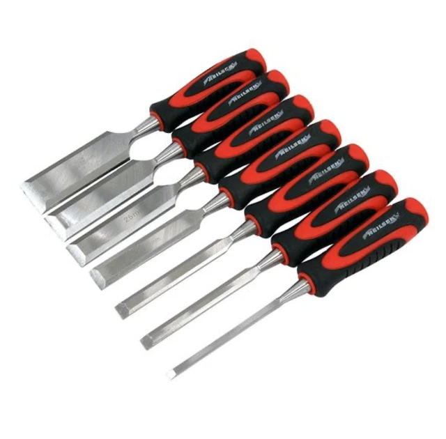 Lot de 7 ciseaux à bois 6 mm 10 mm 12 mm 19 mm 25 mm 32 mm 38 mm avec...