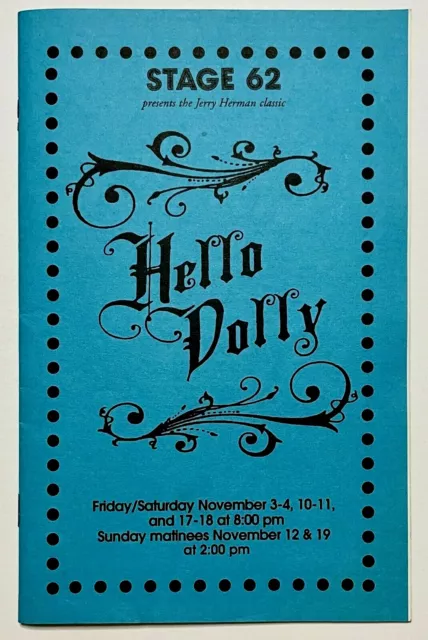 Hello Dolly Stage 62 Pittsburgh Pennsylvania Vintage Playbill Local Ads Theatre