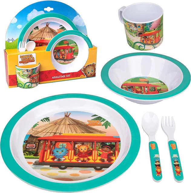 Daniel Tiger 5 Pc Kids Plates Mealtime Feeding Set for Toddlers - BPA Free