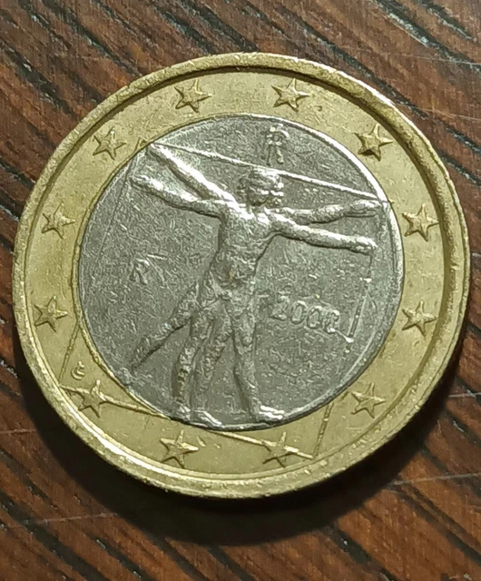 Piece 1 Euro Italie 2008 L'homme De Vitruve Rare