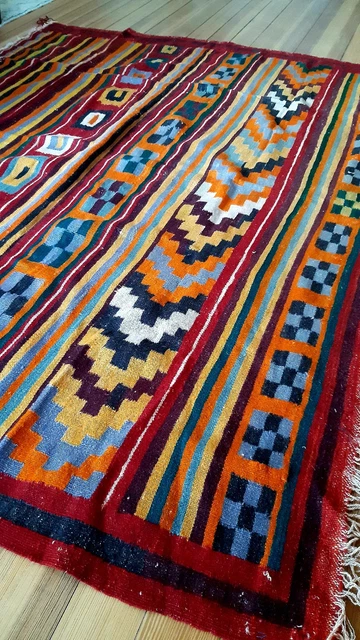 Tapis kilim anatolien fait à la main 241 cm x 146 cm