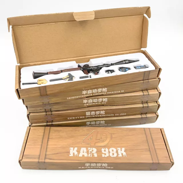 6Pcs 1/6 Scale Assemble Toy Gun Model 98K M200 RPG SVT40 G43 Sniper Rifle W/Box