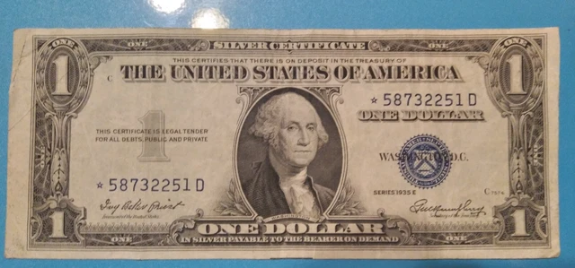 1935 E One Dollar $1 Silver Certificate Blue Seal 🌟Extremely Rare🌟Star Note🌟