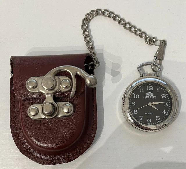 Sulla Cinturino In Pelle Per Orologio Da Taschino, Realizzato A Mano, Nero E Marrone - Foto 3