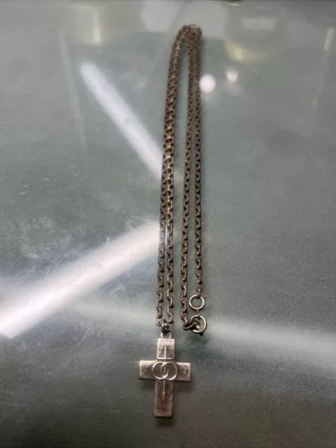 Surreal Hand-Forged Crucifix Necklace with 19th century . 2