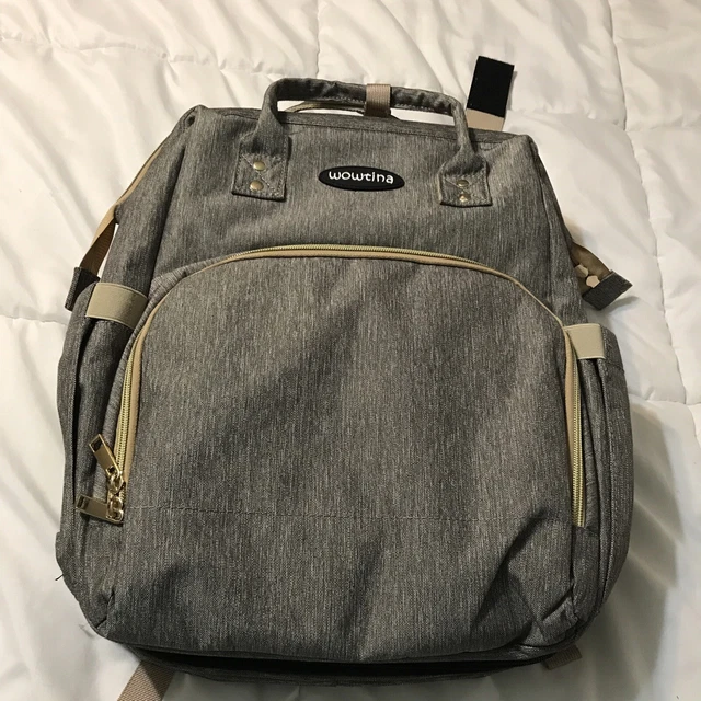 Baby Diaper Bag Backpack, WOWTINA with Changing Station/Bassinet Designer Gray