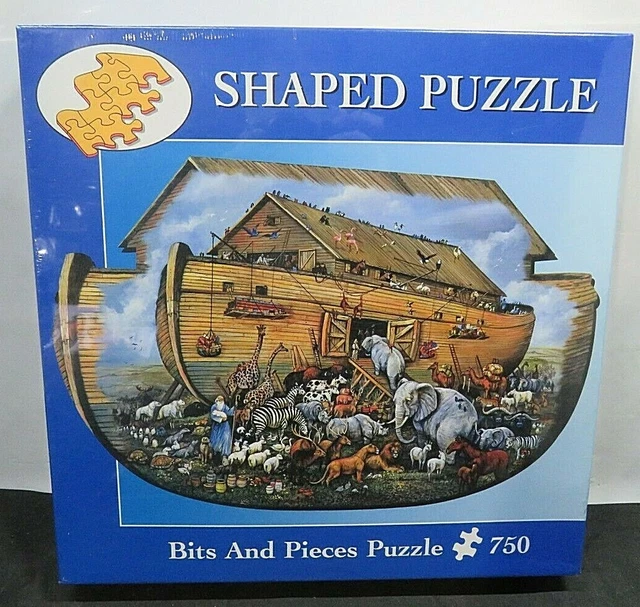 Bits And Pieces Shape Jigsaw Puzzle 750 Noah’s Ark Animals Lion Giraffe Elephant