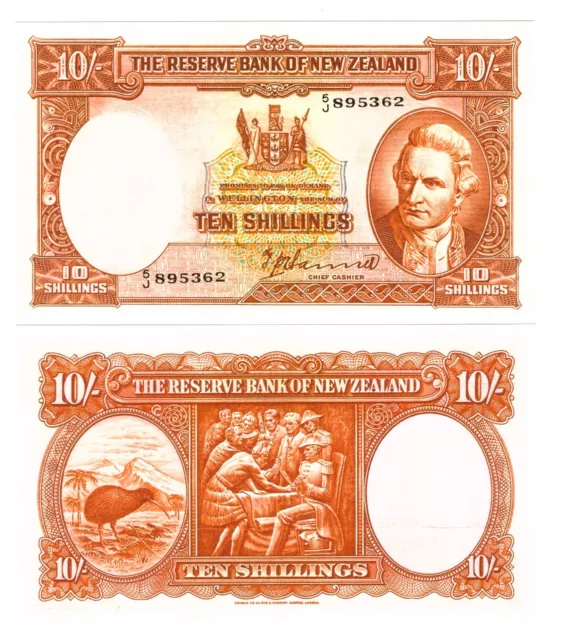 -r Reproduction - New Zealand 10 Shillings 1940-1967 Pick #158  1792R