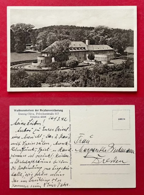 AK DANZIG Olivia 1942 Waldsanatorium der Reichsversicherung    ( 129603