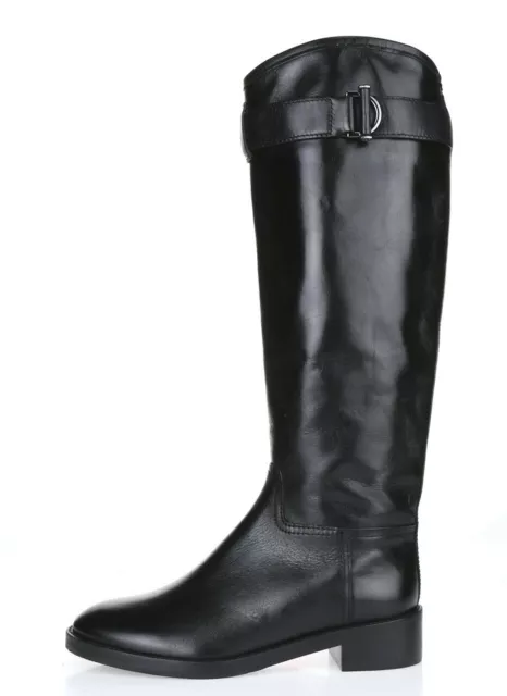 Womens Tory Burch Grace 228854 Black Leather Tall Riding Boots Shoes Size 6.5 M