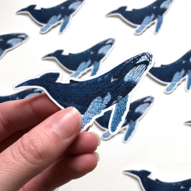 Humpback Whale Eco Friendly Stickers, PVC-Free Vinyl