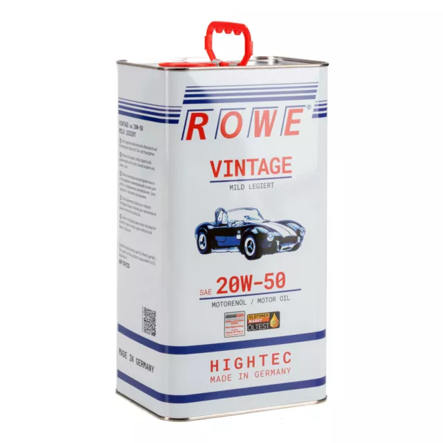 20 Liter ROWE Motoröl Öl VINTAGE Mild Legiert SAE 20W50 Oldtimer Mehrbereichs-Öl 2