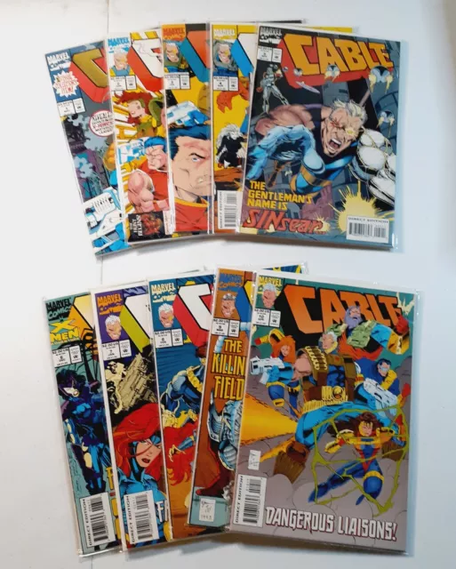 Lot of 10 Marvel Comics "Cable" Regular Series Issues 1-10 (VF/NM 9.0) 1993