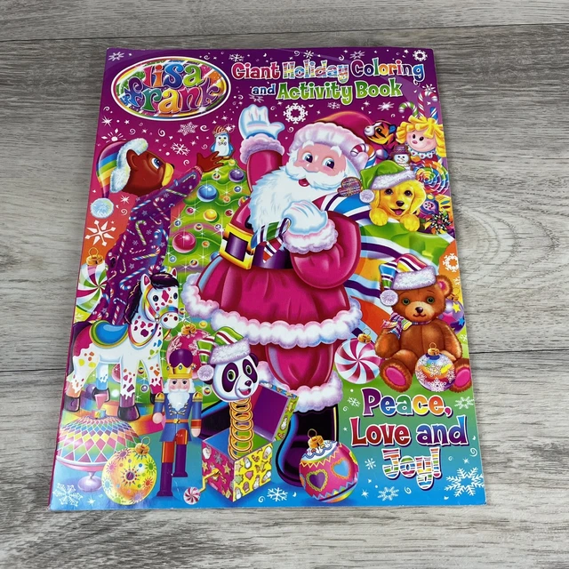 Lisa Frank Coloring Activity Book Giant Holiday   Peace Love Joy Christmas New