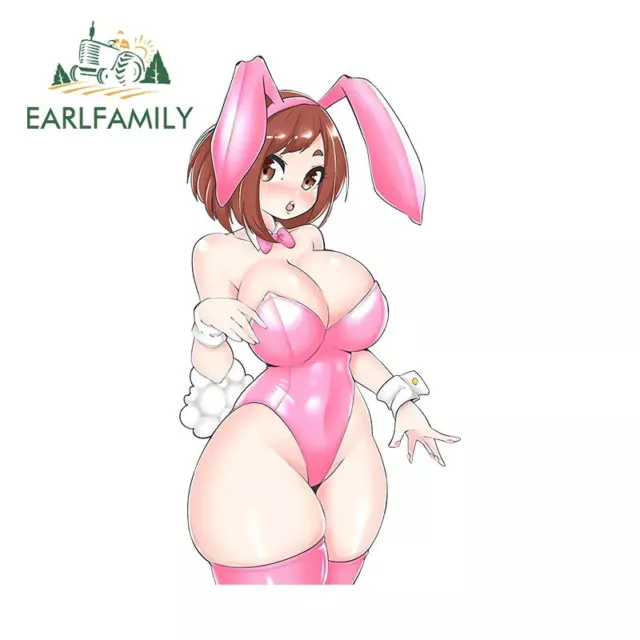 EARLFAMILY 5.1" Uraraka Pink Sexy Bunny Slap Car Sticker Caravan Bumper Decorate