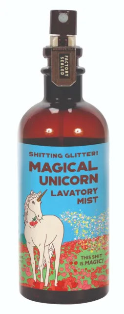 Lavatory Mist ' Shitting Glitter Magical Unicorn' Spray Air Freshener Blue Q NEW