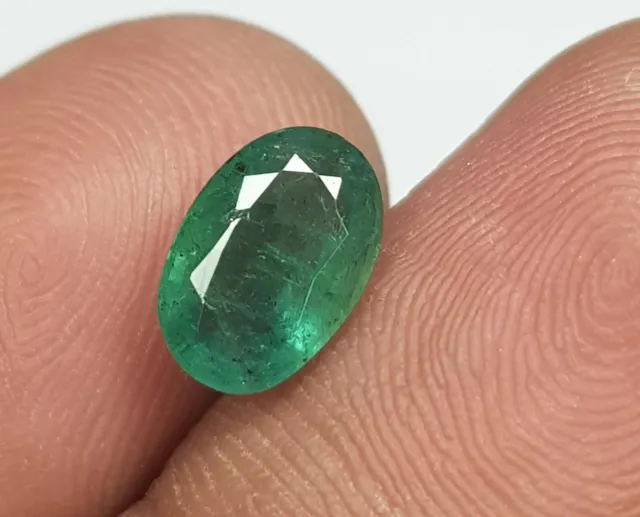 1.40 Ct Natural Emerald Zambian Oval Cut Rich Green AAA+ Quality Certified Gems