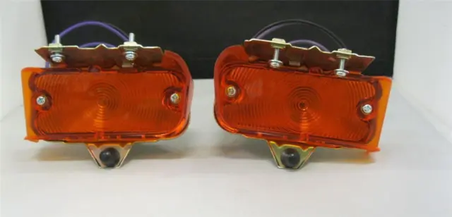 1967 67 Chevy Chevelle El Camino Parking Lamp Light Assembly AMBER PAIR SET