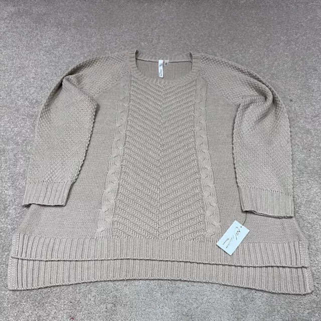 NY Collection Sweater Women’s Beige Long Sleeve Pullover Size 1X NWT