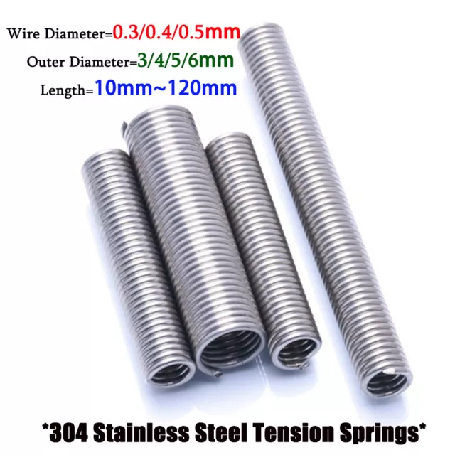 Tension Spring Stainles Steel Pipe Guard Spring 0.3/0.4/0.5mm Wire Hookless Ring