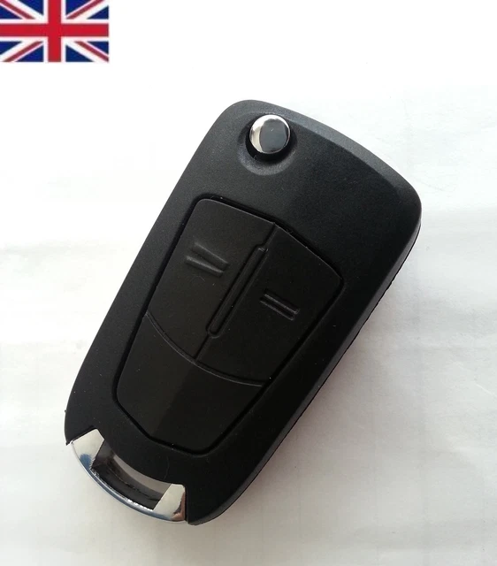 2-Button Flip Remote Key Fob Case Kit For Vauxhall Opel Corsa D Astra Vectra Zafira – Uncut Blade, Battery & Switches Included
