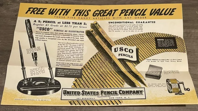 Mid Century United States Pencil Co. poster/Wall Advertisement